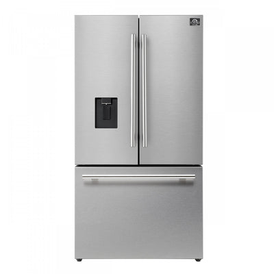 Forno Aosta 36 Inch Stainless Steel French Door Refrigerator, 22.4 cu.ft. - FFFFD1866-36SB | Refrigerateur Aosta de 36 po en acier inoxydable a portes francaises, 22,4 pi³ – FFFFD1866-36SB