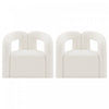 Darian Modern Boucle Lounge Chair in White - Set of 2