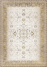 Zaris Cream Yellow Black Elegant Classic Rug, 7'10