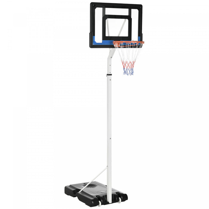 Soozier Height Adjustable Basketball Hoop And Stand W/ Pvc Backboard White