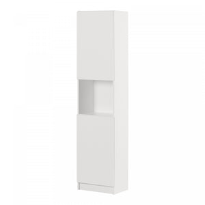 Liora 2-door Narrow Bookcase - Pure White 