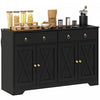HOMCOM Sideboard Buffet Cabinet, Kitchen Cabinet with Drawers, Black