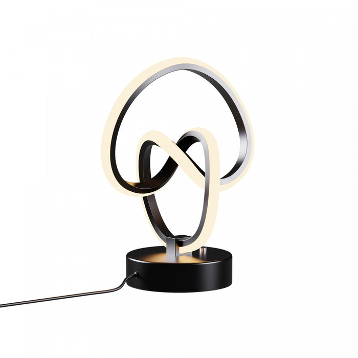 11\" Matte Black Loop Design  LED Table Lamp