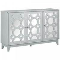 HOMCOM Mirrored Buffet Cabinet Kitchen Sideboard with 2 Cupboard, Gray