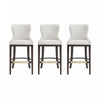 Blair Modern Wood Upholstered Barstool in White - Set of 3 Bar Stool | Tabouret de bar Blair moderne en bois avec revetement en tissu blanc - Lot de 3