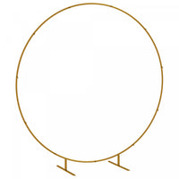 Outsunny 6.6ft Gold Wedding Arch Round Backdrop Stand For Birthday Party