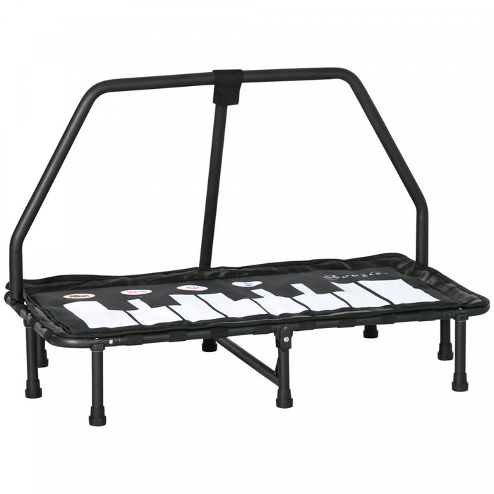 Soozier Kids Trampoline With Music Function Steel Frame Indoor Bouncer Rebounder Age 3 To 8 Years Old Black