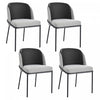 Olivia Set of 4 Modern Dining Chair with Slanted Legs and Adjustable Feet,Black&Gray