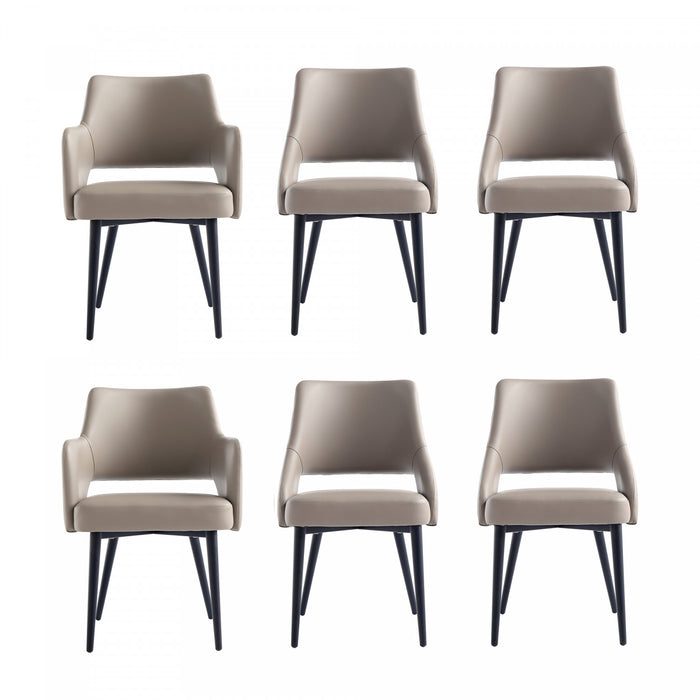 Tremont Modern 6-Piece Dining Chair Set in Taupe