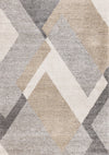 Maverick White Beige Grey Modern Plush Area Rug - 5'3