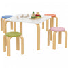 Qaba Kids Table and Chair Set, Kids Table and 4 Chair Set for Toddlers and Children, 5-Piece Children Furniture Set for Arts and Crafts, for Daycare, Classroom, Playroom