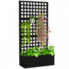 Outsunny Galvanized Planter Box with Trellis, 35\" x 16\" x 70\"