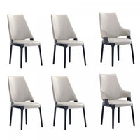 Kara Modern 6-Piece Dining Chair Set in Light Gray 