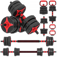 Soozier 66 lb 5-in-1 Adjustable Dumbbell Set with Connector for Home Gym