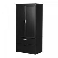 Acapella Wardrobe Armoire Pure Black - South Shore Accent Cabinet 