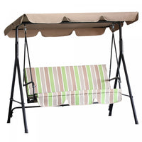Outsunny 3-seat Patio Swing Chair, Outdoor Porch Swing Glider With Adjustable Canopy, Removable Cush