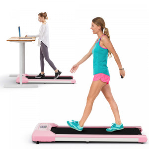Superfit 0.6-3.8mph Walking Pad Under Desk Treadmill With Remote Control And Led Display Pink