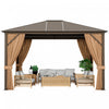 Costway 12' X 10' Patio Hardtop Gazebo W/ Galvanized Steel Top Aluminum Frame Outdoor