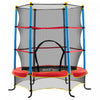 Qaba Kids Trampoline With Safety Enclosure Net And Built-in Zipper Safety Pad, Indoor Outdoor Exercise Fitness Equipment For Children Toddler Age 3-6 Years Old