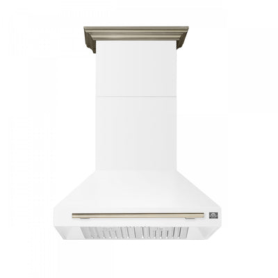 Forno Aria 36 Inch Wall-Mounted White Range Hood-FRHWM5095-36WHT | Hotte de cuisiniere murale Aria de 36 po, blanc-FRHWM5095-36WHT