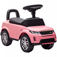Qaba Ride on Car, Licensed Land Rover Sliding Walking Car Foot to Floor with Anti-Tip Device, Under-Seat Storage, Horn, Engine Sounds for Toddlers 18-36 Months, Pink