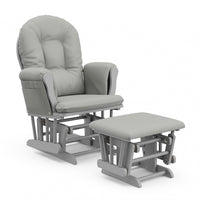 Storkcraft Hoop Glider and Ottoman - Pebble Gray/Light Gray Chair