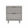 Elara Contemporary 18" Solid Wood Nightstand in Light Gray (2-Drawer) | Table de nuit contemporaine Elara 18" en bois massif, gris clair (2 tiroirs)