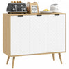 HOMCOM 36\" Sideboard, Buffet Cabinet with Adjustable Shelves, Natural