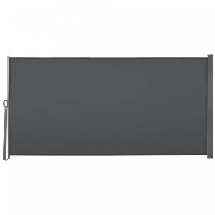 Outsunny 118\" X 63\" Retractable Side Awning Patio Outdoor Folding Privacy Screen With Resistance To Uv Rays & Wind, Grey