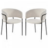 Ethan Set of 2 Modern Corduroy Upholstery Side Chair with Angled Legs and Adjustable Feet,Beige Dining Chair