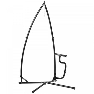 Outsunny Hammock Chair Stand For With Tray Indoor Outdoor Porch Patio Black