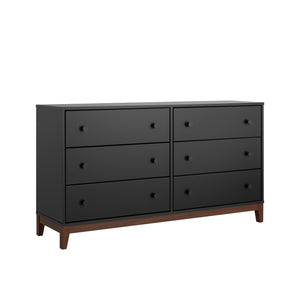 Prepac Nordik 6-Drawer Dresser - Black and Cherry