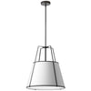 Dainolite Trapezoid 3 Light Pendant Trapezoid Black/White Shade White Fabric Diffuser Lamp