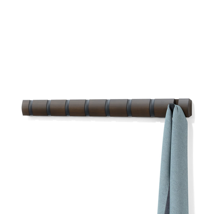 Umbra Flip Wall-Mounted Hooks - Black and Walnut