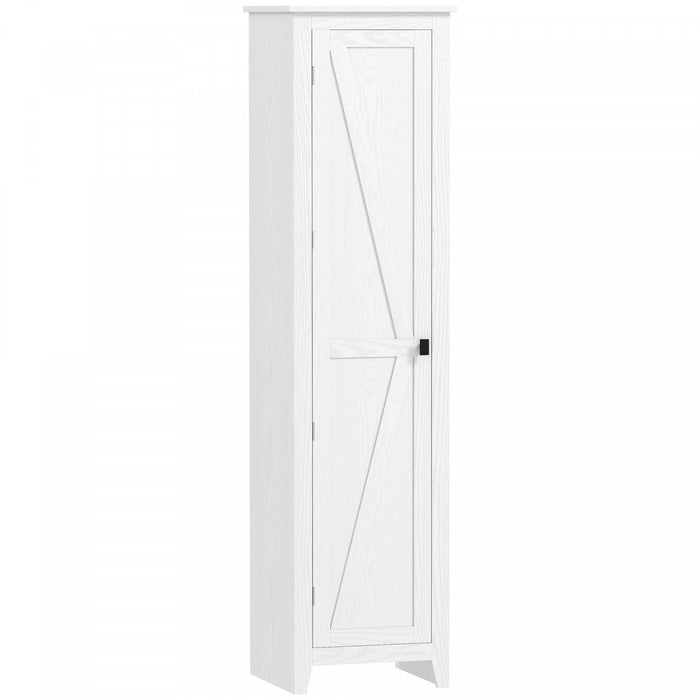 HOMCOM 67\" Kitchen Pantry, Storage Cabinet with Barn Door, White