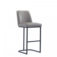Serena Modern Metal Upholstered Barstool in Taupe Bar Stool