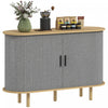 HOMCOM 47\" Modern Sideboard Buffet Cabinet with Tambour Sliding Doors Grey