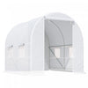 Outsunny 8.2x6.6x6.6ft Walk-in Tunnel Greenhouse Portable Garden Plant Growing Warm House With Door And Ventilation Window White