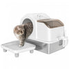Pawhut Stainless Steel Cat Litter Box With Removable Lid, Extra Large Enclosed Litter Box With High Sided, Mats, Scoop, Odor Free, Non-sticky, Anti-leakage, Easy Clean, For Big Cat