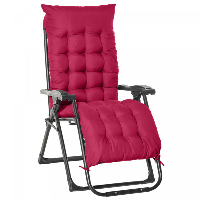 Outsunny Reclining Zero Gravity Chair With Adjustable Backrest, Wine Red