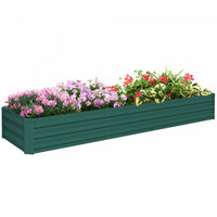 Outsunny 8x2x1ft Raised Garden Bed Large Galvanized Elevated Planter Box