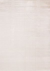 Leonardo White Grey Modern Lines Area Rug - 5'3