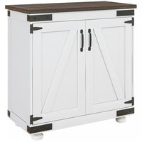 HOMCOM Storage Cabinet, Buffet Sideboard with Barn Door, Adjustable Shelf