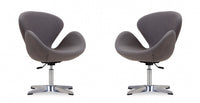 Raspberry Modern Upholstered Swivel Lounge Chair in Gray - Set of 2 Accent Chair