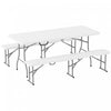 Outsunny 6ft 3-piece Folding Picnic Table With 2 Benches, White