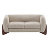 Lillian Solid Wood Modern Boucle Upholstered Loveseat Comfort Seating,Almond