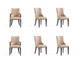 Shubert Modern 6-Piece Dining Chair Set in Tan