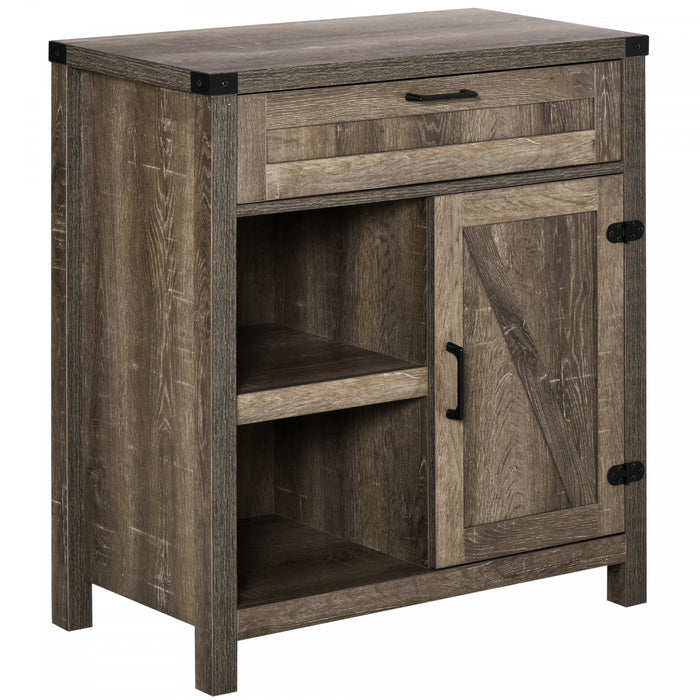 HOMCOM Rustic Barn Door Storage Cabinet Modern Farmhouse Buffet Sideboard