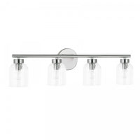 Dainolite Vienna 4 Light Incandescent Vanity Polished Chrome Clear Ribbed Glass Lamp