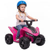 Qaba 6V Kids ATV, 4 Wheels Kids Electric Car with Handlebar Button Control, 45Mins Runtime, Max 1.2MPH, Max 55lbs Load, Kids Quad for Boys Girls 18-48 Months, Rose Red